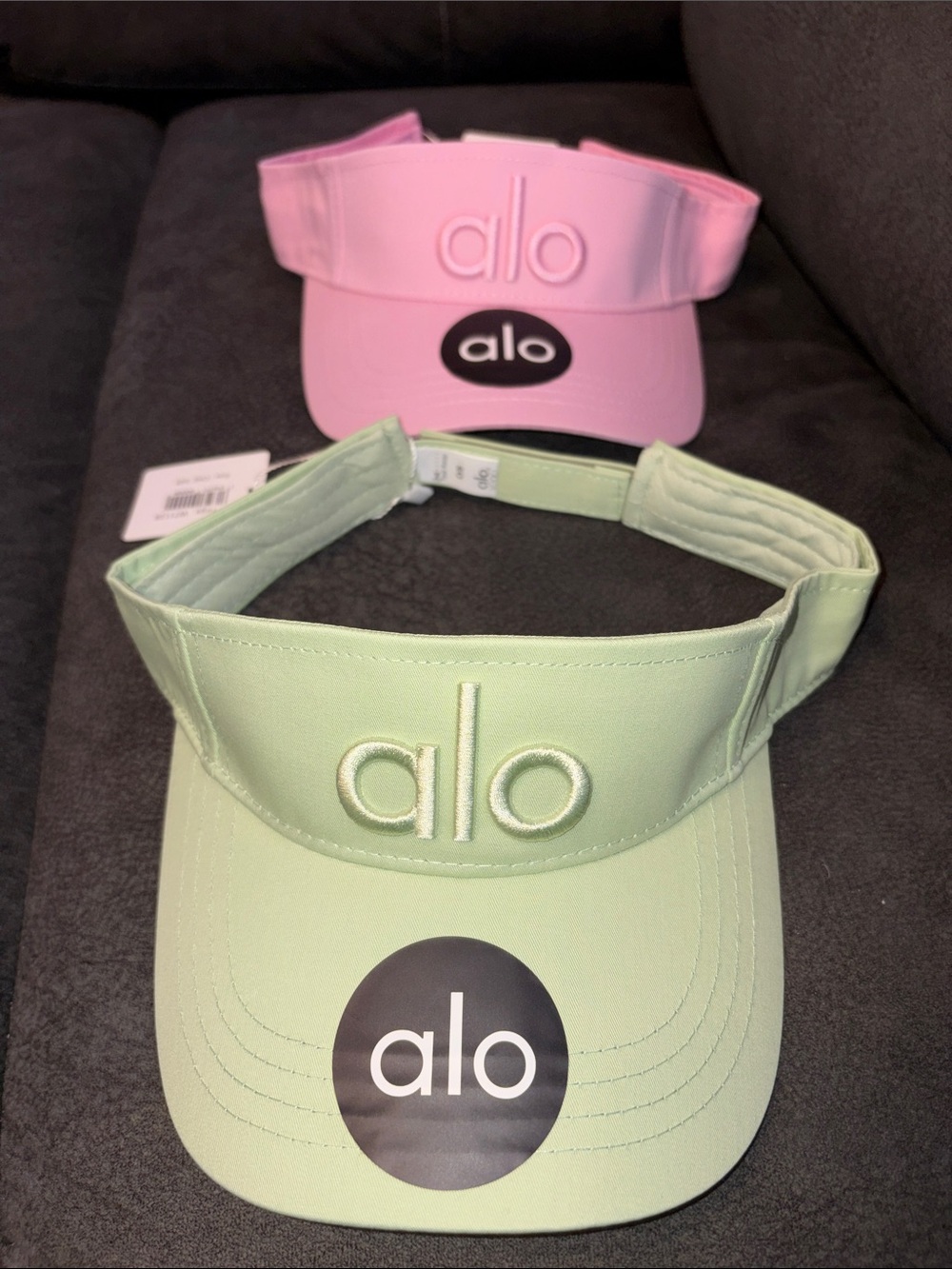 ALO Yoga women’s Visor - Mint Green and pink